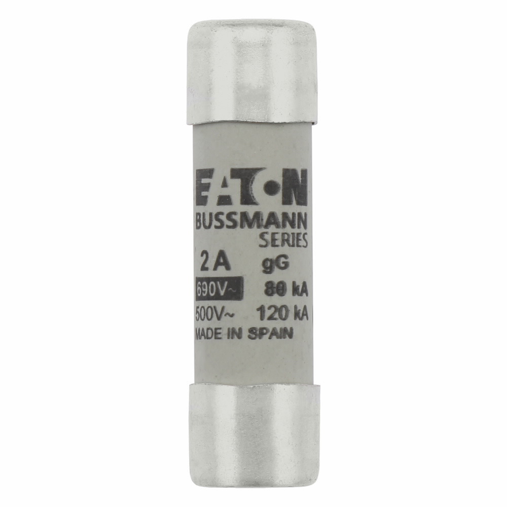 C14G2 Cylindrical Low Voltage Time Delay Fuse, 2 A, 690 V, 50 A Interrupt, Class: GL/GG/C, Cylindrical Body