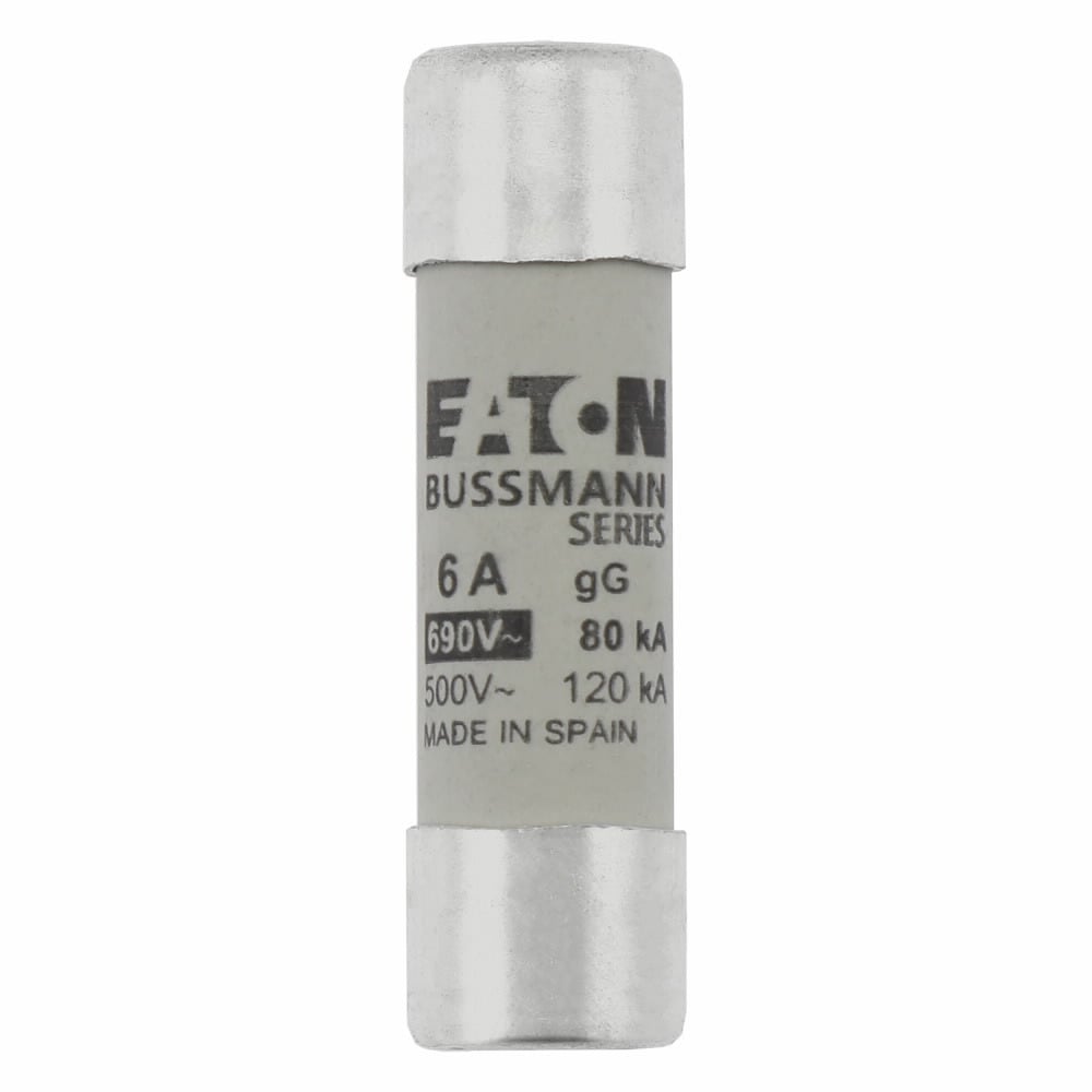 C14G6 Low Voltage Time Delay Fuse, 6 A, 690 V AC, 50 A Interrupt, Class: GL/GG/C, Cylindrical Body