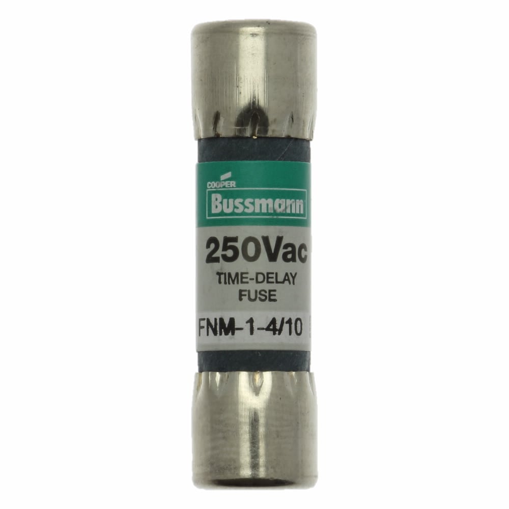 FNM-1-4/10 Fusetron  Time Delay Midget Fuse, 1.4 A, 250 V AC, 100 A Interrupt, Class: Supplemental, Cylindrical Body