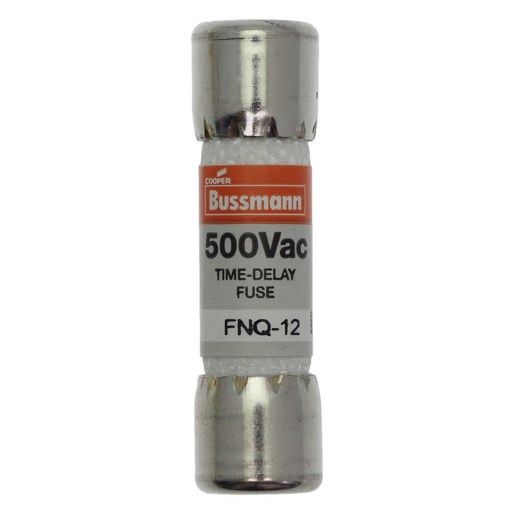 FNQ-12 Tron Time Delay Fuse, 12 A, 500 V AC, 10 kAIC Interrupt, Class: Supplemental, Cartridge Body