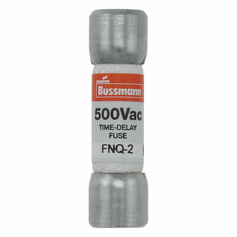 FNQ-2 Tron Time Delay Fuse, 2 A, 500 V AC, 10 kAIC Interrupt, Class: Supplemental, Cartridge Body