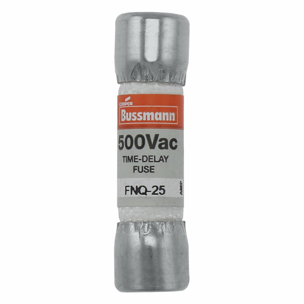 FNQ-25 Tron Time Delay Fuse, 25 A, 500 V AC, 10 kAIC Interrupt, Class: Supplemental, Cartridge Body