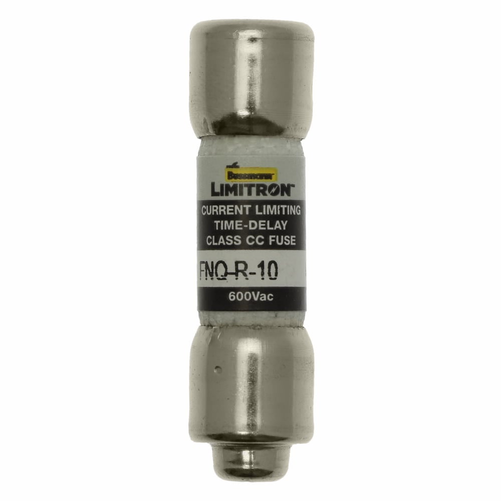FNQ-R-10 Limitron Current Limiting Time Delay Fuse, 10 A, 600 V, 200 kAIC Interrupt, CC Class, Cylindrical Body