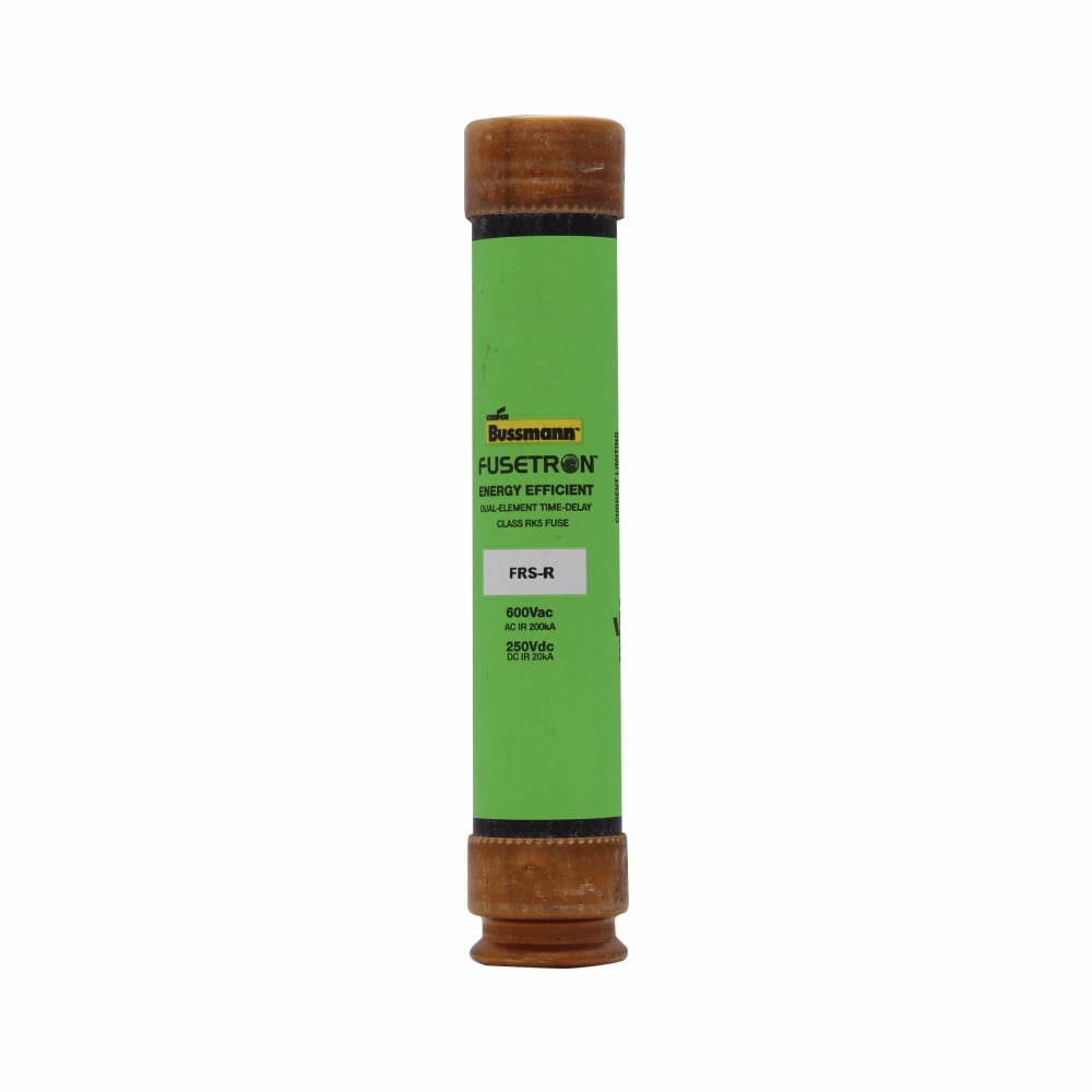 Eaton Bussmann series FRS-R fuse, 50 A, Dual, Class RK5, Non-indicating, Ferrule end x ferrule end, 10 sec at 500%, 20 kAIC at 250 Vdc,200 kAIC at 600 V, Standard, 600 V, 250 Vdc