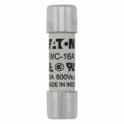 Eaton Bussmann series FWC high speed cylindrical fuse, 700 Vac, 700 Vdc (UL), 16A, 200 kAIC at 300 Vdc, 50 kAIC at 300 Vdc, Non Indicating, High speed fuse, Ferrule end X ferrule end, Class aR, White, Ceramic