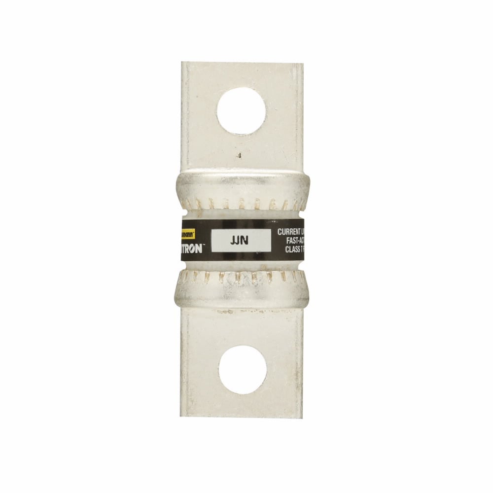 Eaton Bussmann series JJN fuse, Current-limiting very fast acting fuse, VFD line protection, 90 A, Class T, Non-indicating, Bolted blade end x bolted blade end, 20 kAIC at 160 Vdc,200 kAIC at 300 V, Standard, 5, 300 V, 160 Vdc