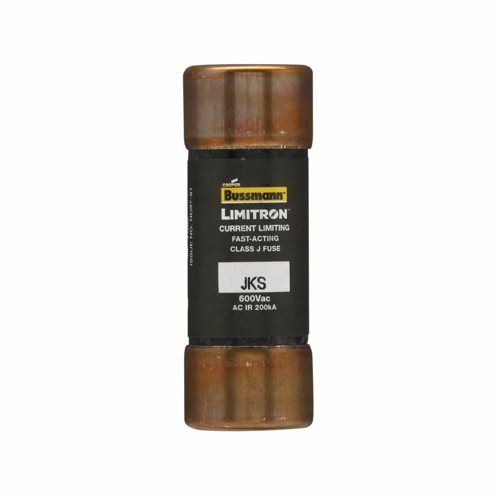 Eaton Bussmann series JKS fuse, LIMITRON Fast-acting fuse, Power panelboards, machinery disconnects, 6 A, 1, Class J, Non-indicating, Ferrule end x ferrule end, 200 kAIC at 600 Vac, Standard, 10, 600 V
