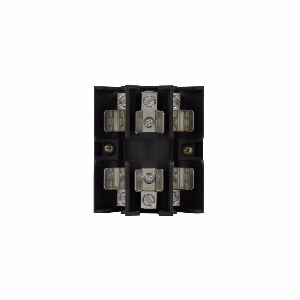 JP60030-3CRA Open Pyramid Fuse Block With DIN Rail Adapter, 600 V AC/DC, 30 A, Class: J, 14 to 2 AWG Wire, 3 Poles
