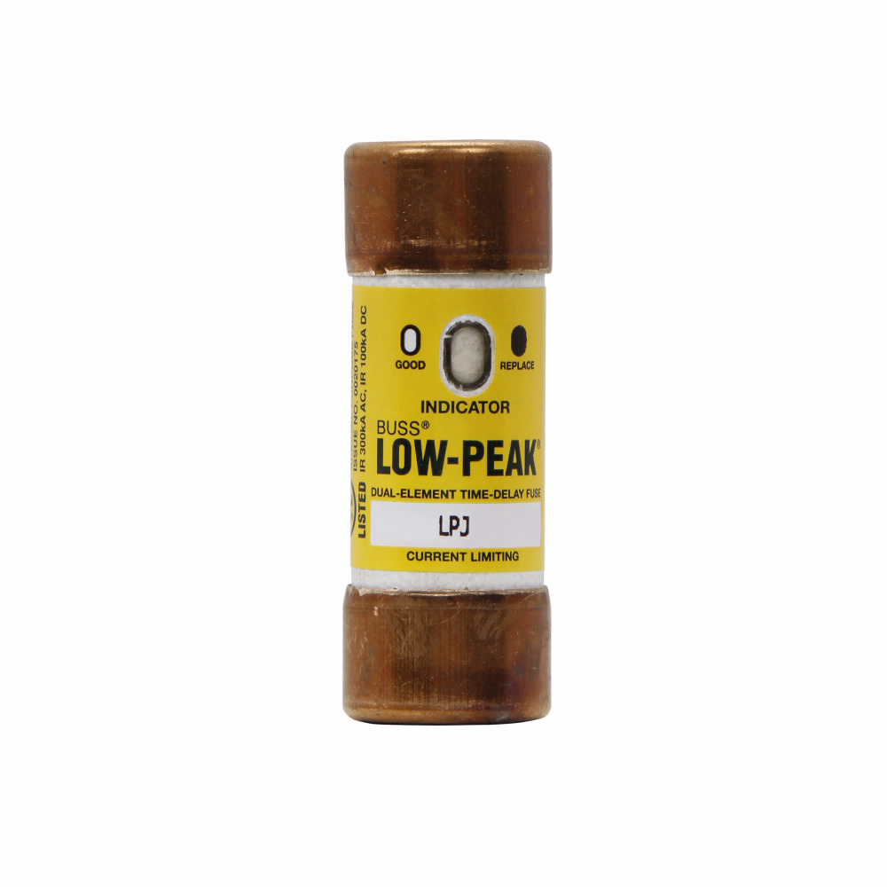 LPJ-10SPI Low-Peak Current Limiting Time Delay Fuse, 10 A, 600 V, 300 kAIC Interrupt, J Class, Cylindrical Body