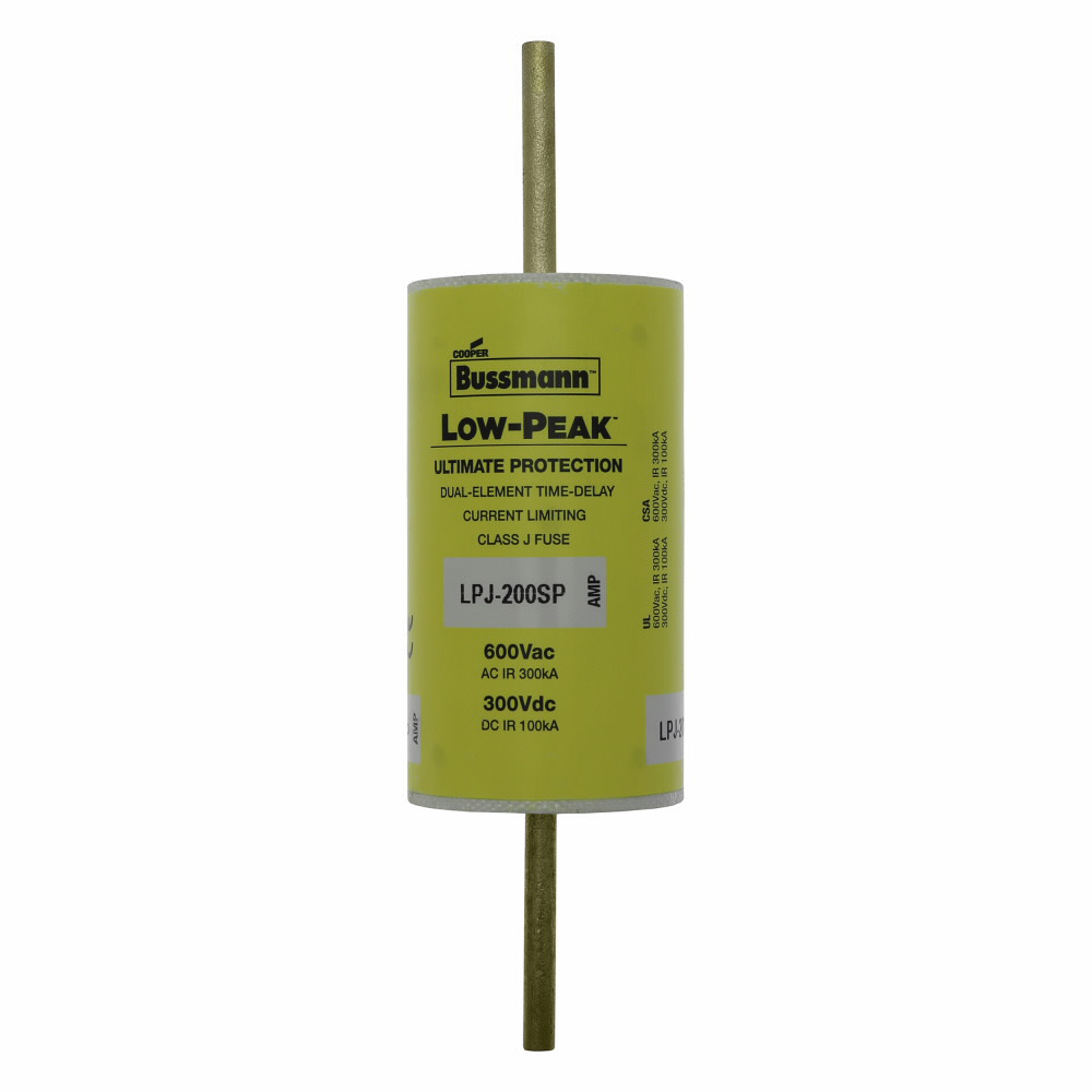 LPJ-175SP Low-Peak Current Limiting Time Delay Fuse, 175 A, 600 V AC/300 V DC, 100/300 kA Interrupt, J Class, Cartridge Body