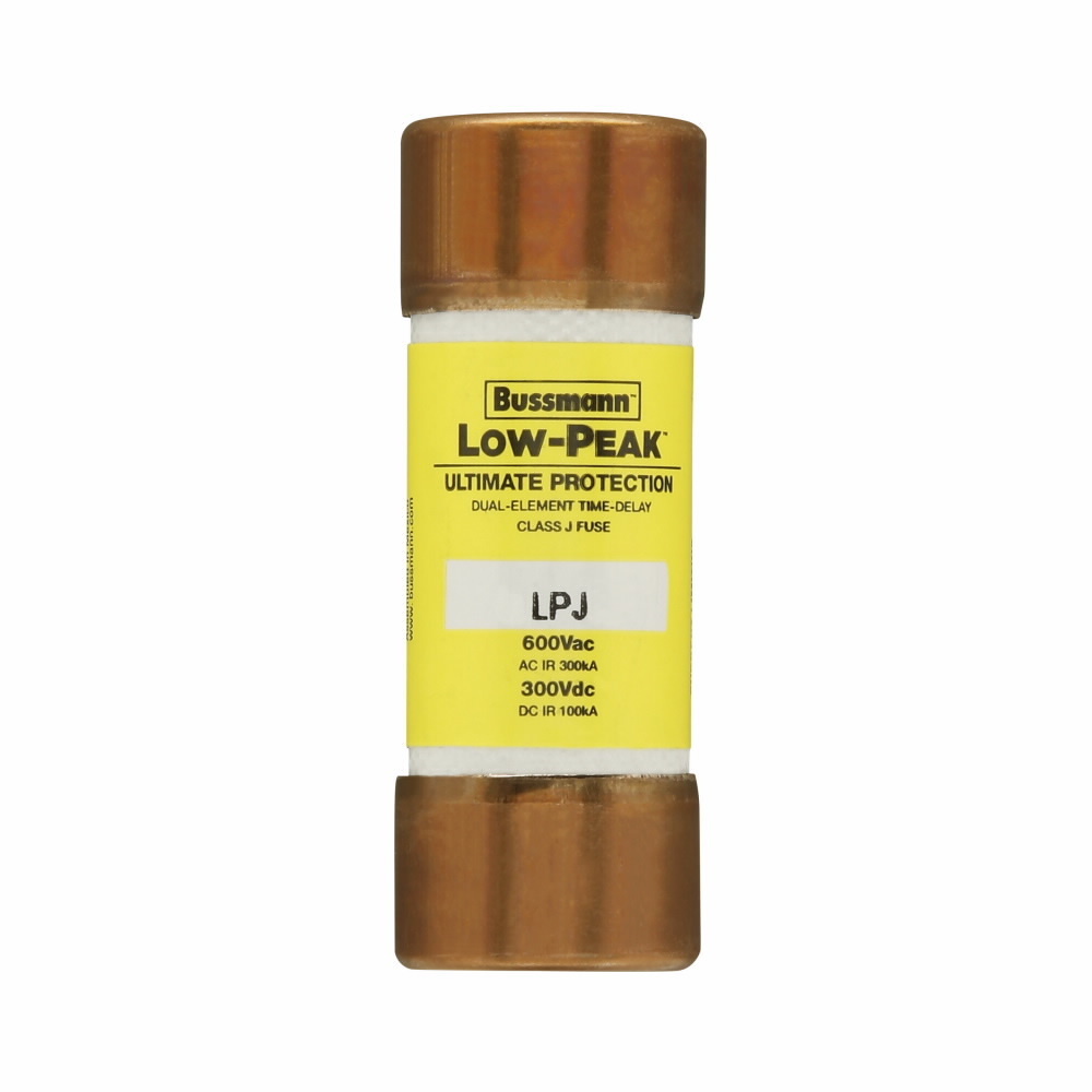 LPJ-3-1/2SP Low-Peak Current Limiting Time Delay Fuse, 3.5 A, 600 V AC/300 V DC, 300/100 kAIC Interrupt, J Class, Cylindrical Body
