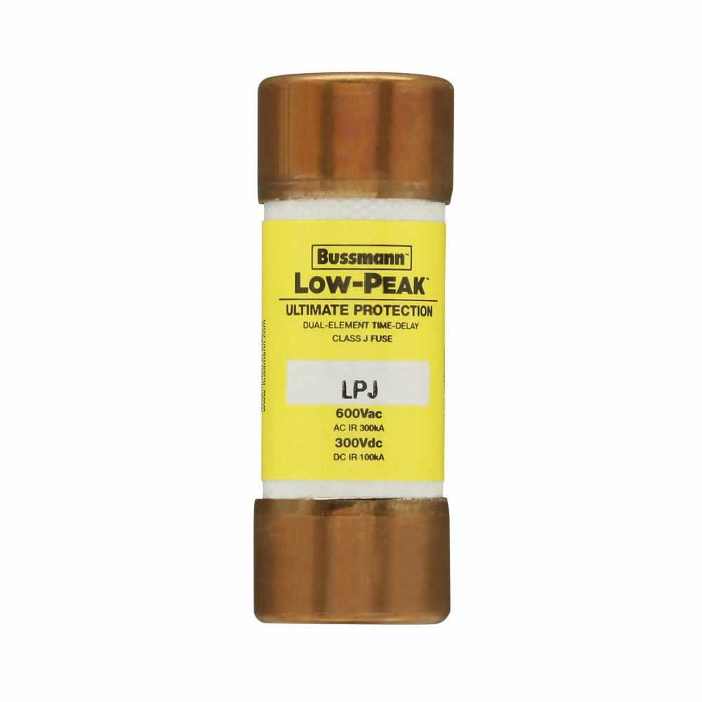 LPJ-6SP Low-Peak Current Limiting Time Delay Fuse, 6 A, 600 V AC/300 V DC, 100/300 kA Interrupt, J Class, Cylindrical Body