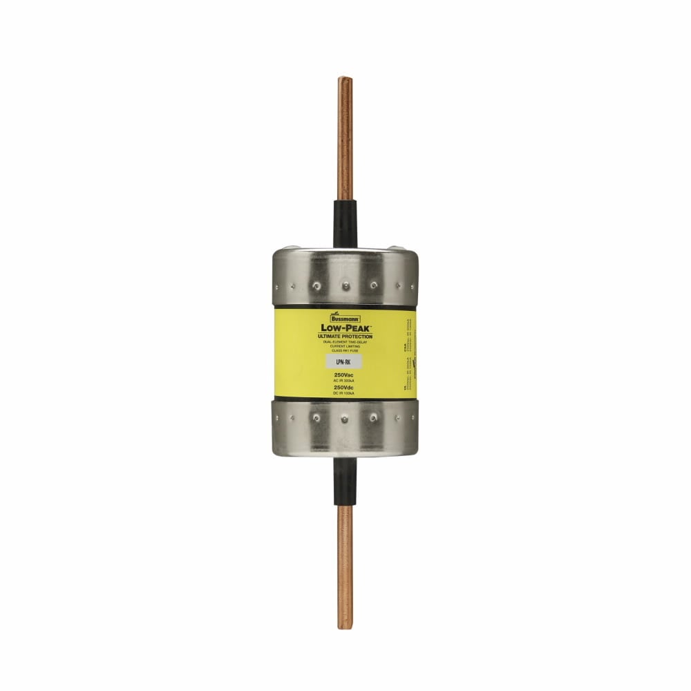 Eaton Bussmann series LPN-RK fuse, Low-peak fuse, 400 A, Dual, Class RK1, Non-indicating, Blade end x blade end, Time delay,Current-limiting, 300 kAIC at 250 V,100 kAIC at 250 Vdc, Standard, 1, 250 V, 250 Vdc