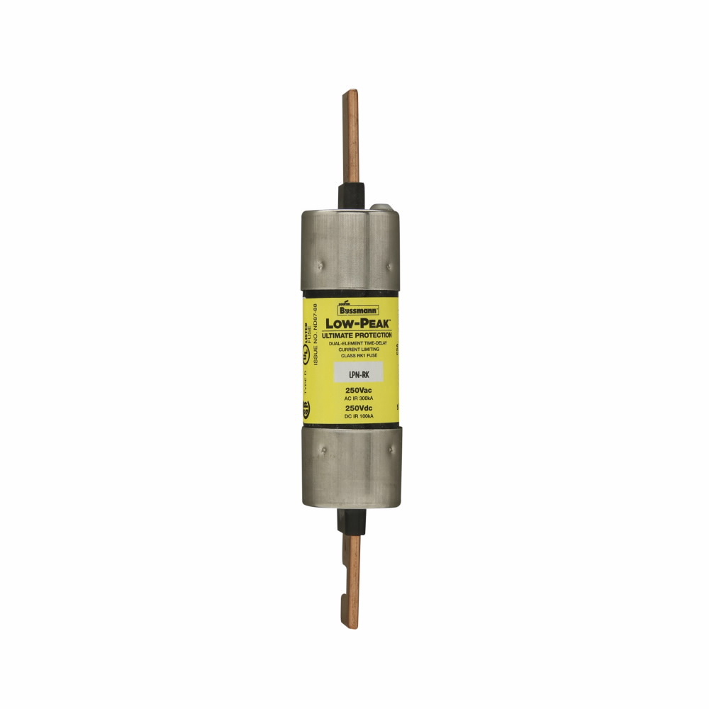 LPN-RK-80SP Low-Peak Current Limiting Time Delay Fuse, 80 A, 250 V AC/DC, 100/300 kA Interrupt, RK1 Class, Cartridge Body