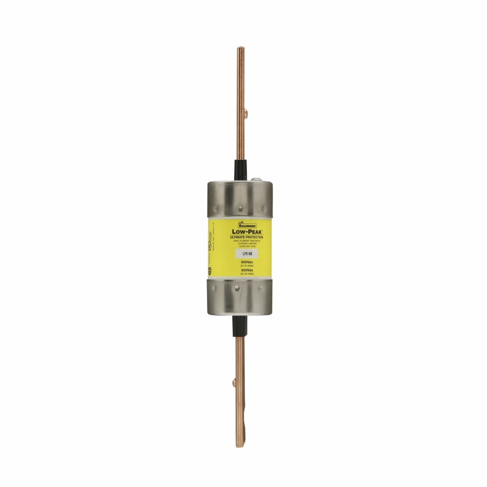 Eaton Bussmann series LPS-RK fuse, Low-peak fuse, 110 A, Dual, Class RK1, Non-indicating, Blade end x blade end, Time delay,Current-limiting, 100 kAIC at 300 Vdc,300 kAIC at 600 V, Standard, 1, 600 V, 300 Vdc