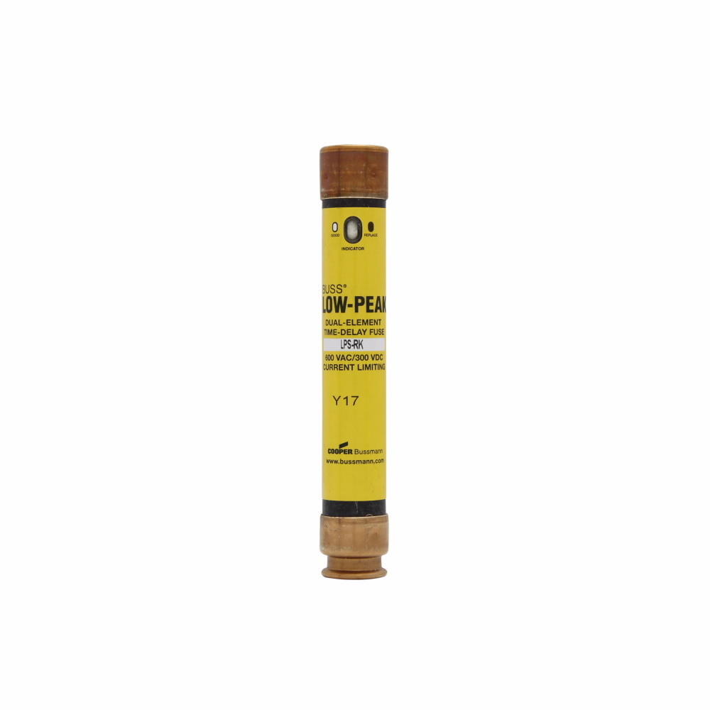 LPS-RK-12SPI Low-Peak Current Limiting Time Delay Fuse, 12 A, 600 V AC/300 V DC, 300/100 kAIC Interrupt, RK1 Class, Cylindrical Body