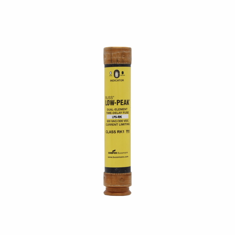 LPS-RK-45SPI Low-Peak Current Limiting Time Delay Fuse, 45 A, 600 V AC/300 V DC, 300/100 kAIC Interrupt, RK1 Class, Cylindrical Body