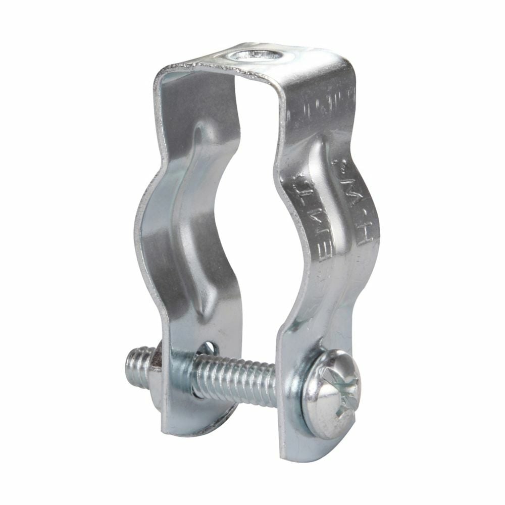 0B Cable and Conduit Hanger With Bolt, 3/8 in, 1/2 in, For Use With Rigid/EMT/IMC Conduit, Steel