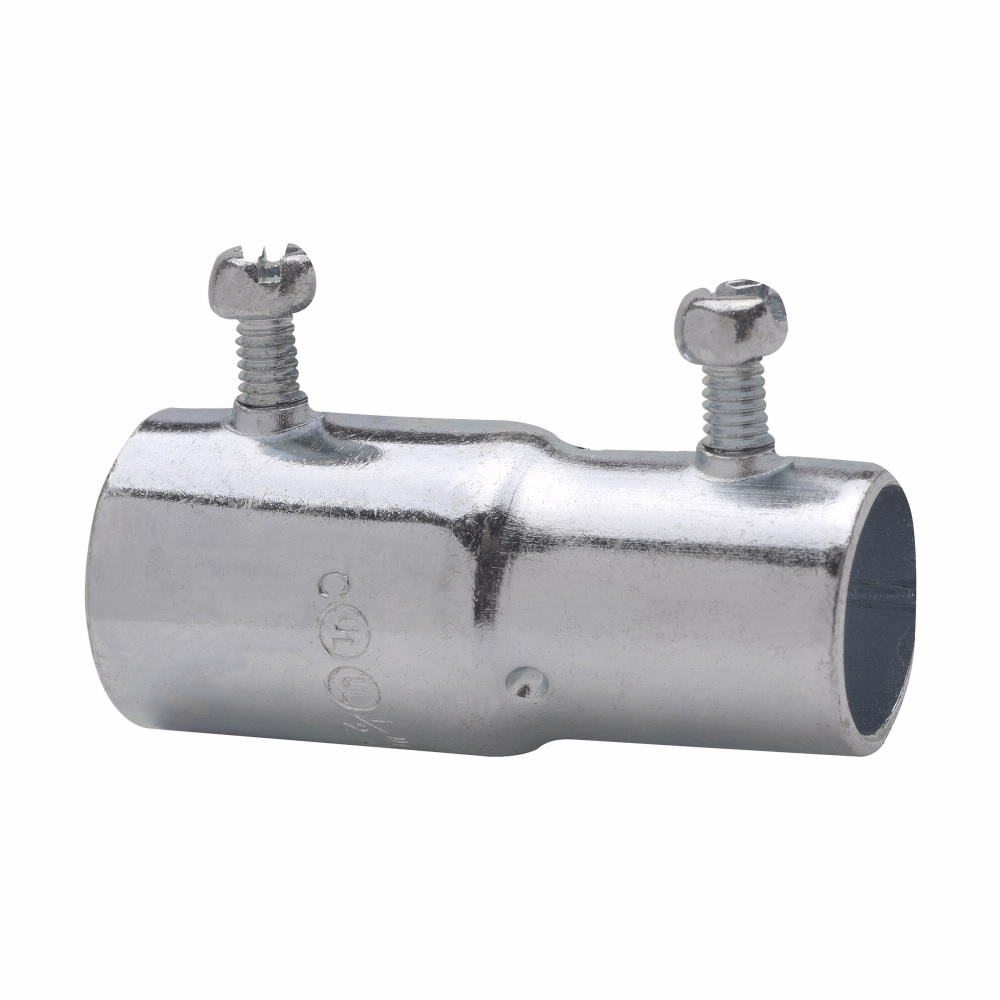 421 Set Screw EMT to Set Screw Rigid Combination Coupling, 3/4 in, For Use With Rigid/IMC Conduit, Steel, Zinc Plated