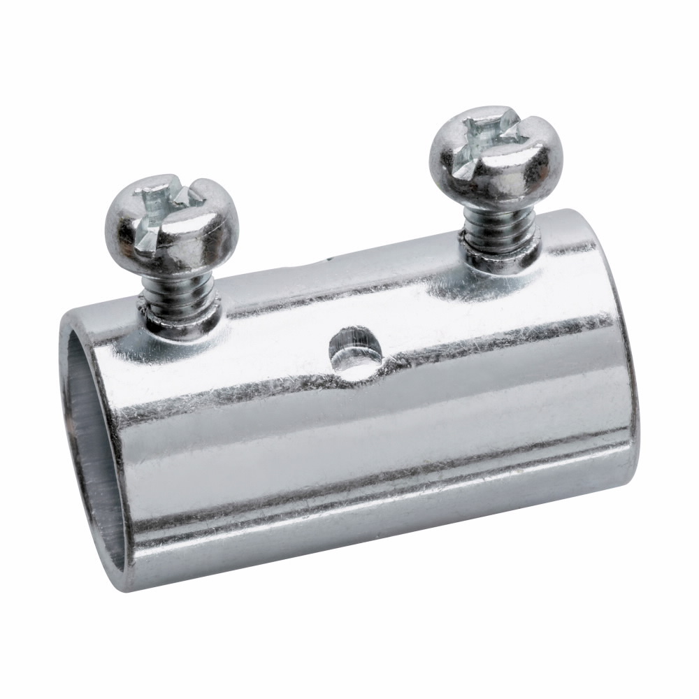 463 Setscrew Conduit Coupling, 1-1/4 in, For Use With EMT Conduit, Steel, Zinc Plated