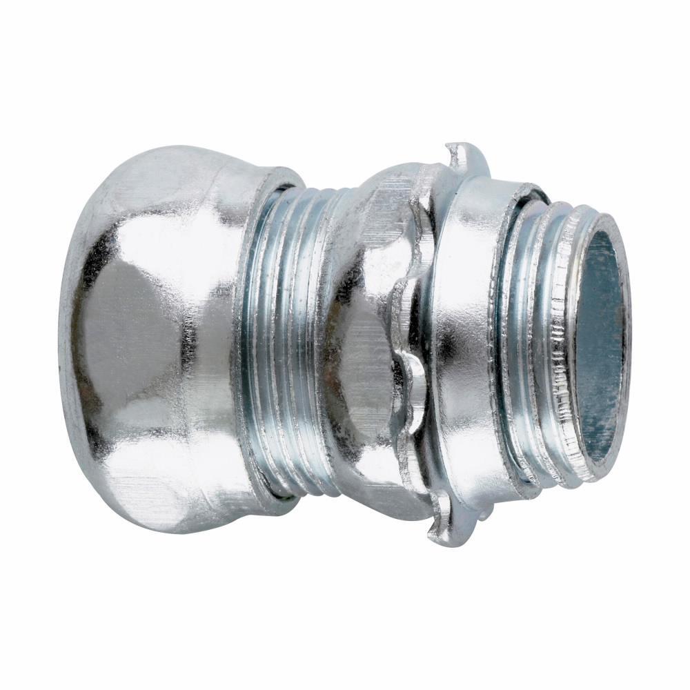 652 Non-Insulated Straight Compression Connector, 1 in Trade, For Use With EMT Conduit, Steel, Zinc Plated