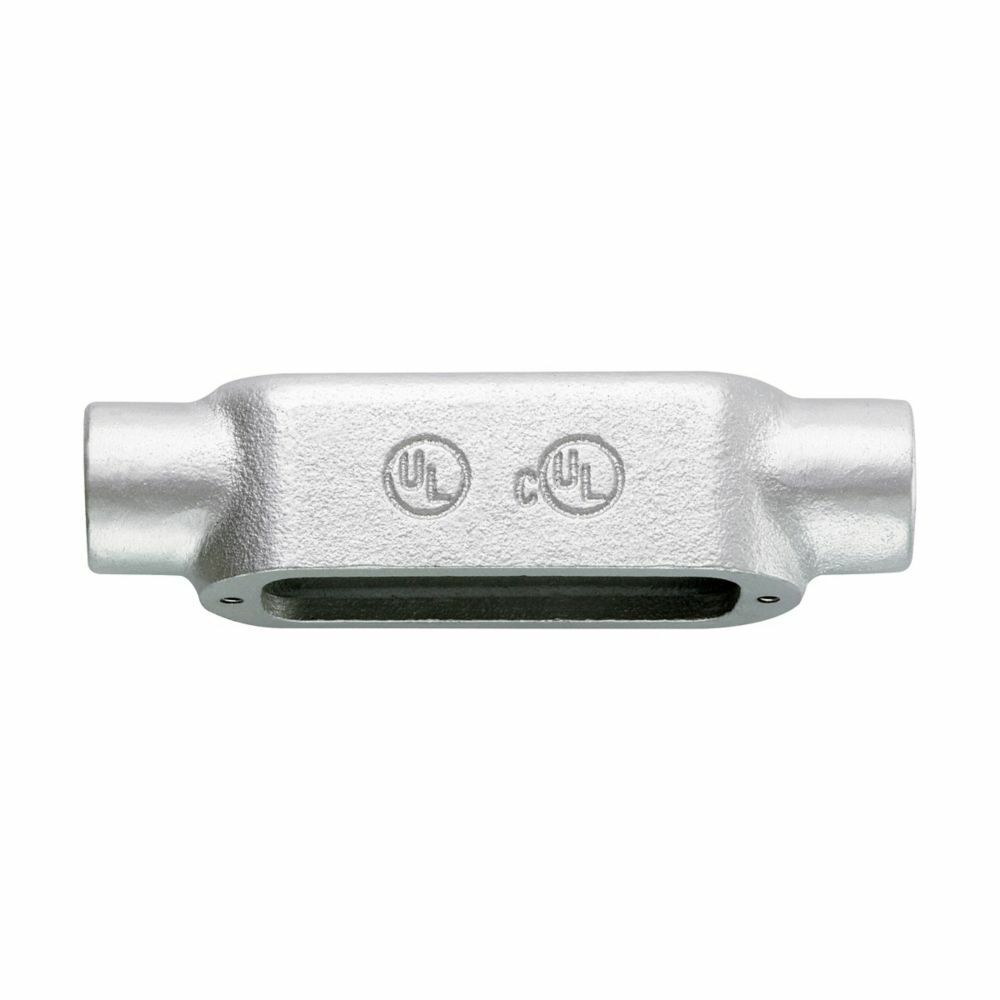 C200M Condulet Type-C Conduit Outlet Body, 2 in Hub, 5 Form, 75 cu-in Capacity, Malleable Iron, Aluminum Acrylic Painted/Electro-Galvanized