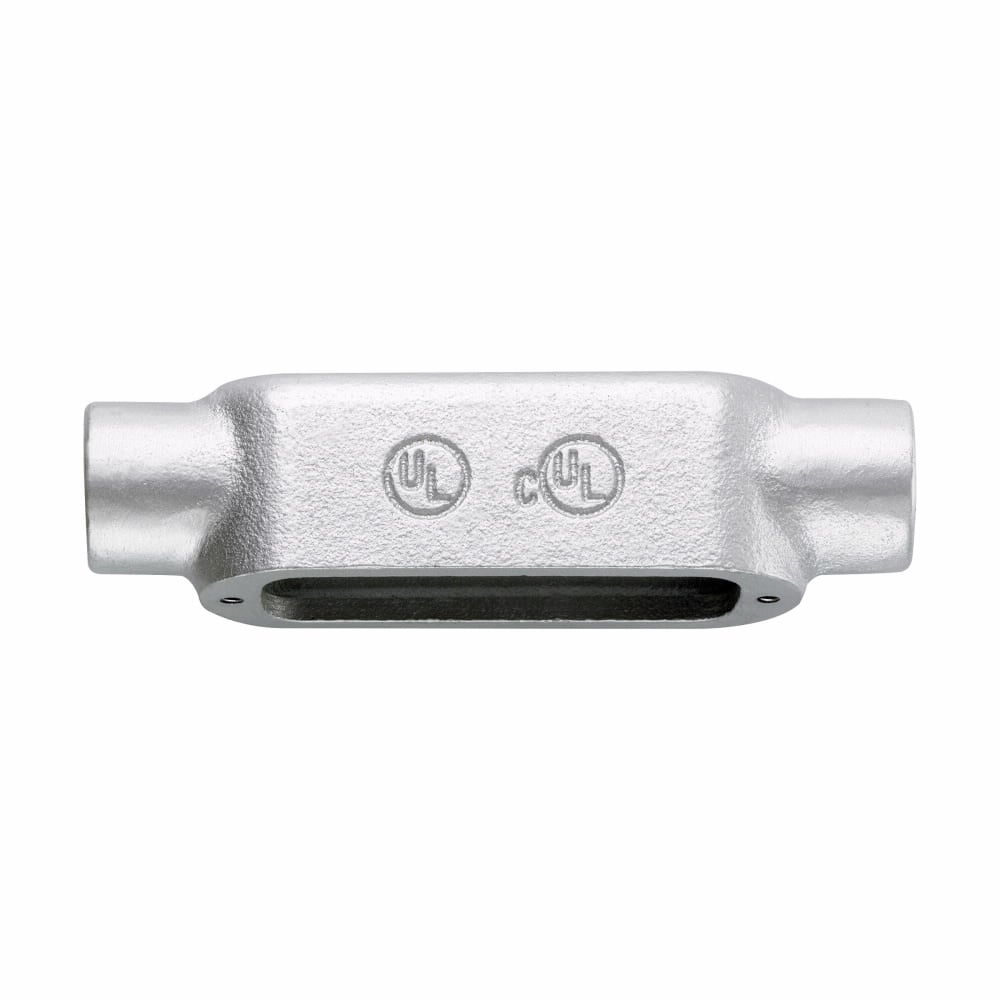 C250M Condulet Type-C Conduit Outlet Body, 2-1/2 in Hub, 5 Form, 153 cu-in Capacity, Malleable Iron, Aluminum Acrylic Painted/Electro-Galvanized