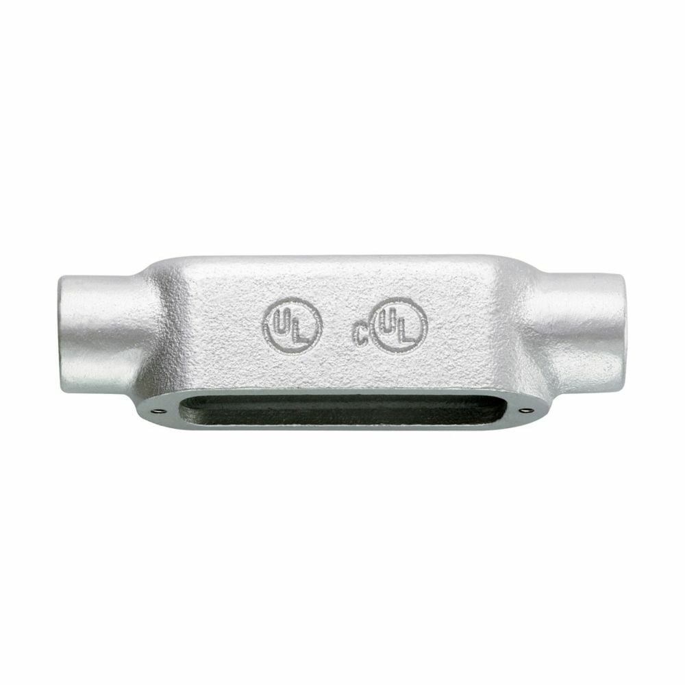 C400M Condulet Type-C Conduit Outlet Body, 4 in Hub, 5 Form, 320 cu-in Capacity, Malleable Iron, Aluminum Acrylic Painted/Electro-Galvanized