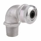 Eaton Crouse-Hinds series CGE cable gland, Cable range min/max: 0.875-1.000", Non-armoured and tray cable, 90 angle, Non-armoured gland, Feraloy iron alloy, General purpose, 1" NPT