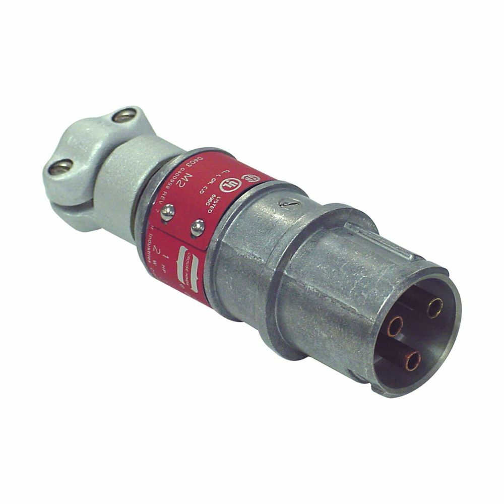 CPP512 Arktite Grounding Style 1 Explosionproof Watertight Reverse Interior Pin and Sleeve Plug, 600 VAC/250 VDC, 100 A, 3 Poles, 2 Wires