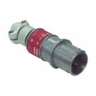 Eaton Crouse-Hinds series Arktite CPP plug, 20A, 0.312-0.625" cable diameter, 2-wire, 3-pole, Brass contact, 60 Hz, Style 2, 1 HP, Krydon fiberglass-reinforced polyester, Factory sealed, Delayed action circuit breaking, 125-250 Vac/18 Vdc