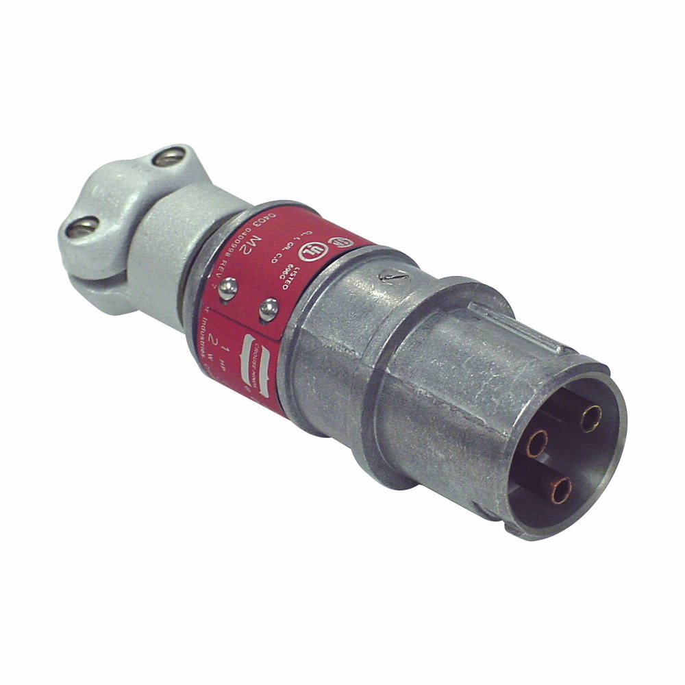 CPP516 Arktite Grounding Style 1 Explosionproof Watertight Reverse Interior Pin and Sleeve Plug, 600 VAC/250 VDC, 100 A, 1 Pole, 2 Wires