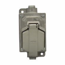 CPS152111 Arktite 1-Gang Angle Delayed Action Factory Sealed Feed Through Receptacle Assembly, 125 to 250 VAC/18 VDC, 20 A