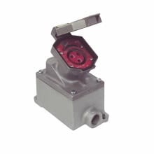 CPS152311 Arktite 1-Gang Angle Delayed Action Factory Sealed Feed Through Receptacle Assembly, 125 to 250 VAC/18 VDC, 20 A
