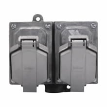 CPS532202 Arktite 2-Gang Angle Delayed Action Dead End Factory Sealed Receptacle Assembly, 125 to 250 VAC/480 VAC, 30 A