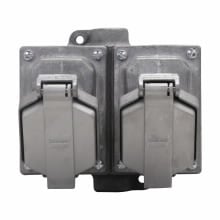 CPS532312 Arktite 2-Gang Angle Delayed Action Factory Sealed Feed Through Receptacle Assembly, 125 to 250 VAC/480 VAC, 30 A