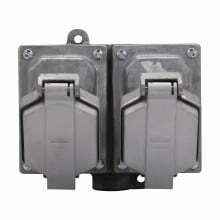 CPS732202 Arktite 2-Gang Angle Delayed Action Dead End Factory Sealed Receptacle Assembly, 125 to 250 VAC/480 VAC, 30 A