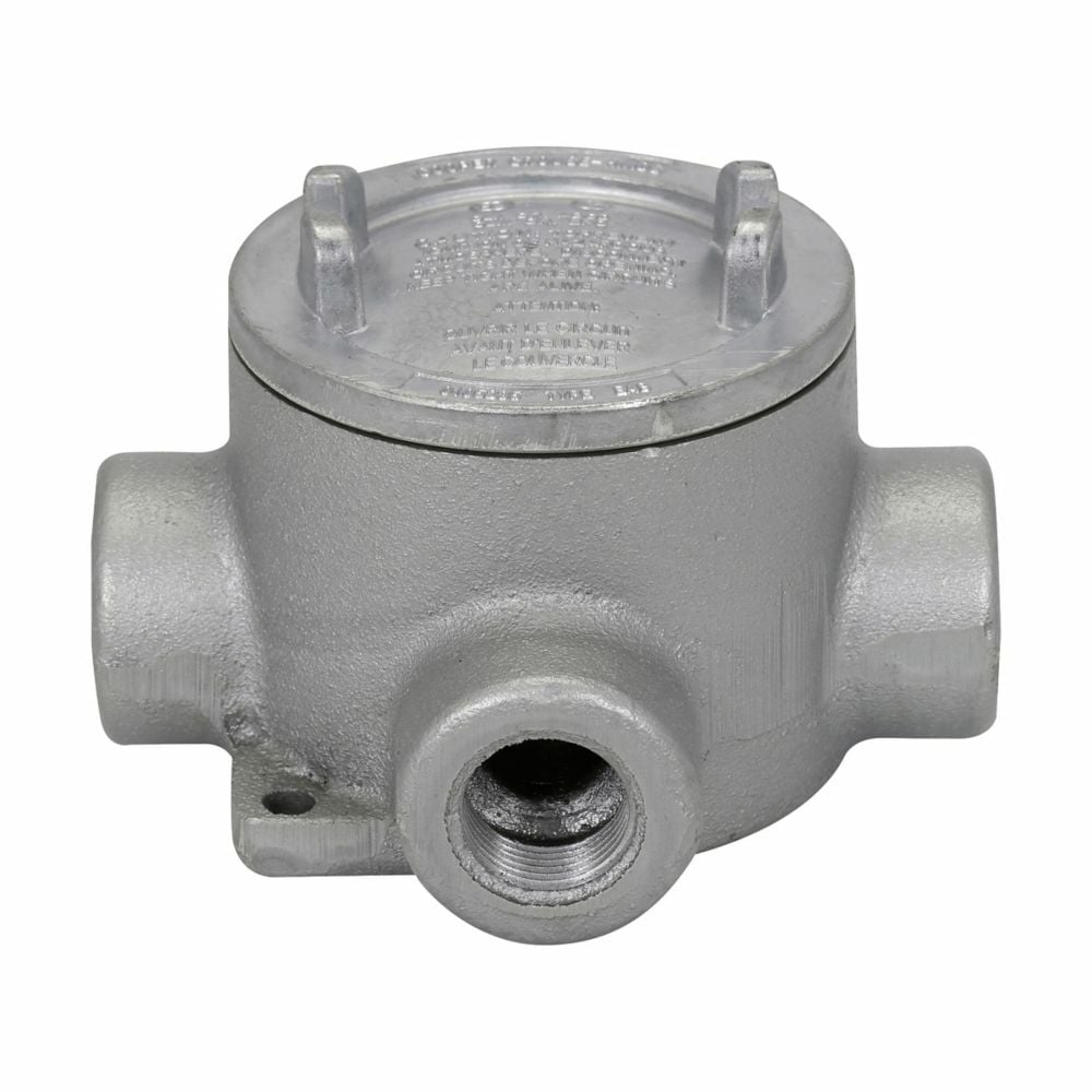 EABX26SA Condulet Dust-Ignitionproof Explosionproof Round Raintight Conduit Outlet Box With Cover, 3/4 in, 3 in Cover Opening, 20.5 cu-in Capacity, Natural