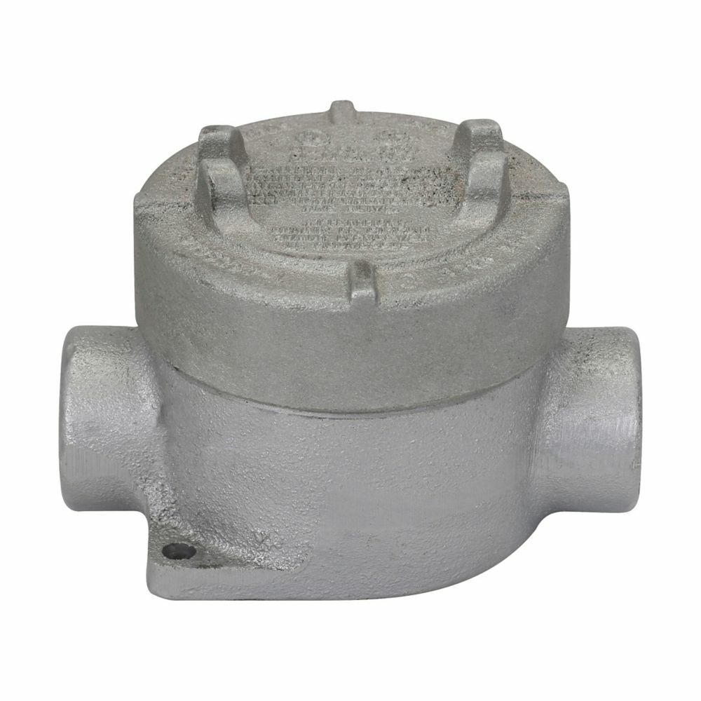 EAJC16SA Condulet Type C Dust-Ignitionproof Explosionproof Round Raintight Conduit Outlet Box With Cover, 1/2 in, 3-3/16 in Cover Opening, 18.5 cu-in Capacity, Natural