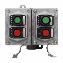 EDS225 FlexStation 2-Gang Dead End Factory Sealed Heavy Duty Pushbutton Control Station, 600 VAC, 3/7B/7C/7D/9E/9F/9G NEMA Rating