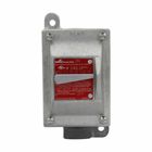Eaton Crouse-Hinds series EDS snap switch control station, 20A, With switch, With one 1" hub, Feraloy iron alloy, 1, Single-gang, Single-pole, 120-277V, Factory sealed, Dead end, Single-pole, 1", 120-277 Vac