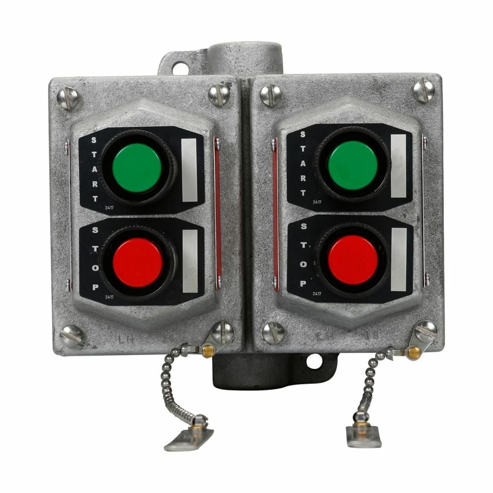 EDSC225 FlexStation 2-Gang Factory Sealed Heavy Duty Through-Feed Pushbutton Control Station, 600 VAC, 3/7B/7C/7D/9E/9F/9G NEMA Rating