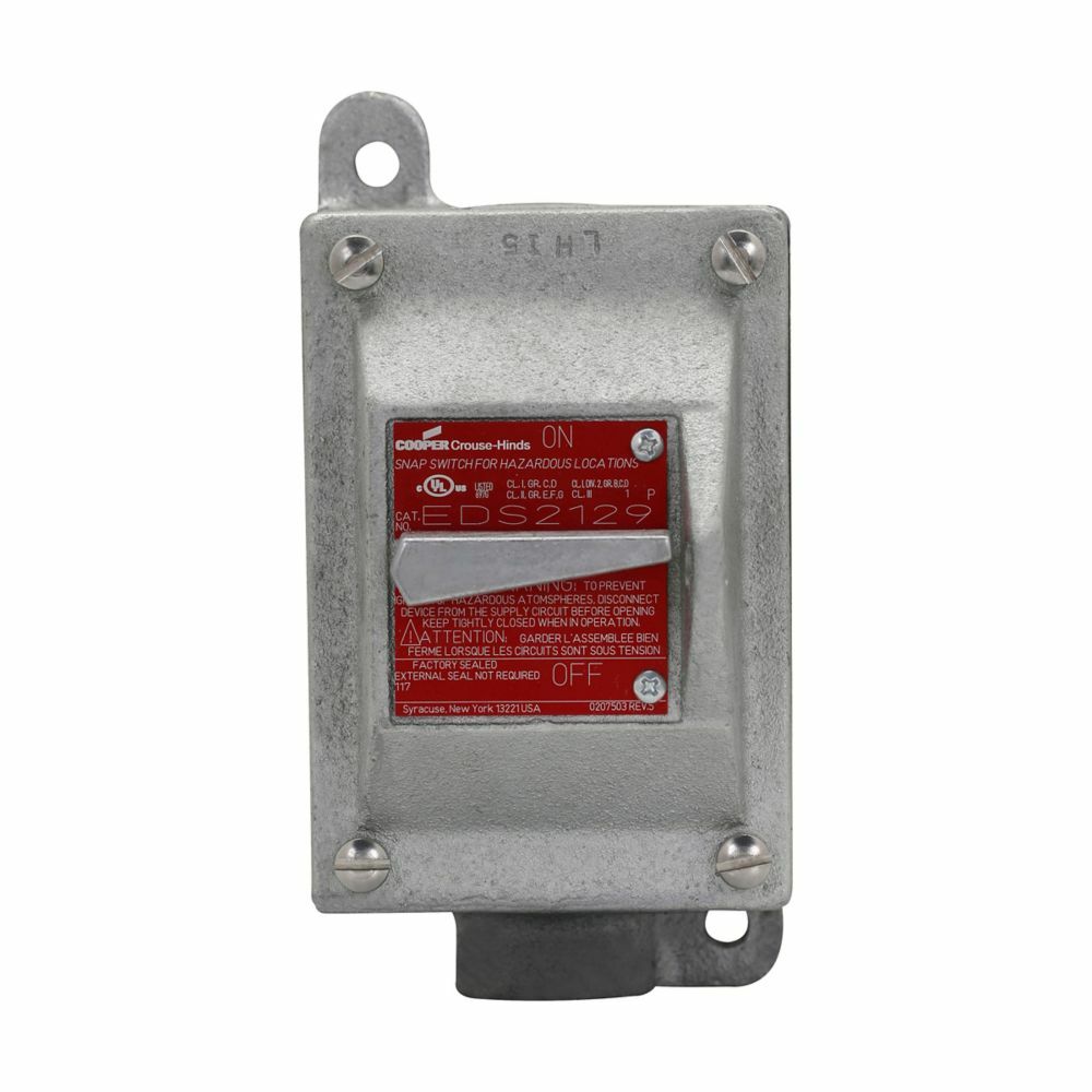 EFD3594 1-Gang 3-Way Dead End Explosionproof Factory Sealed Snap Switch Control Station With Snap Switch, 120/277 VAC, 30 A, NEMA 3/7B/7C/7D/9E/9F/9G NEMA Rating