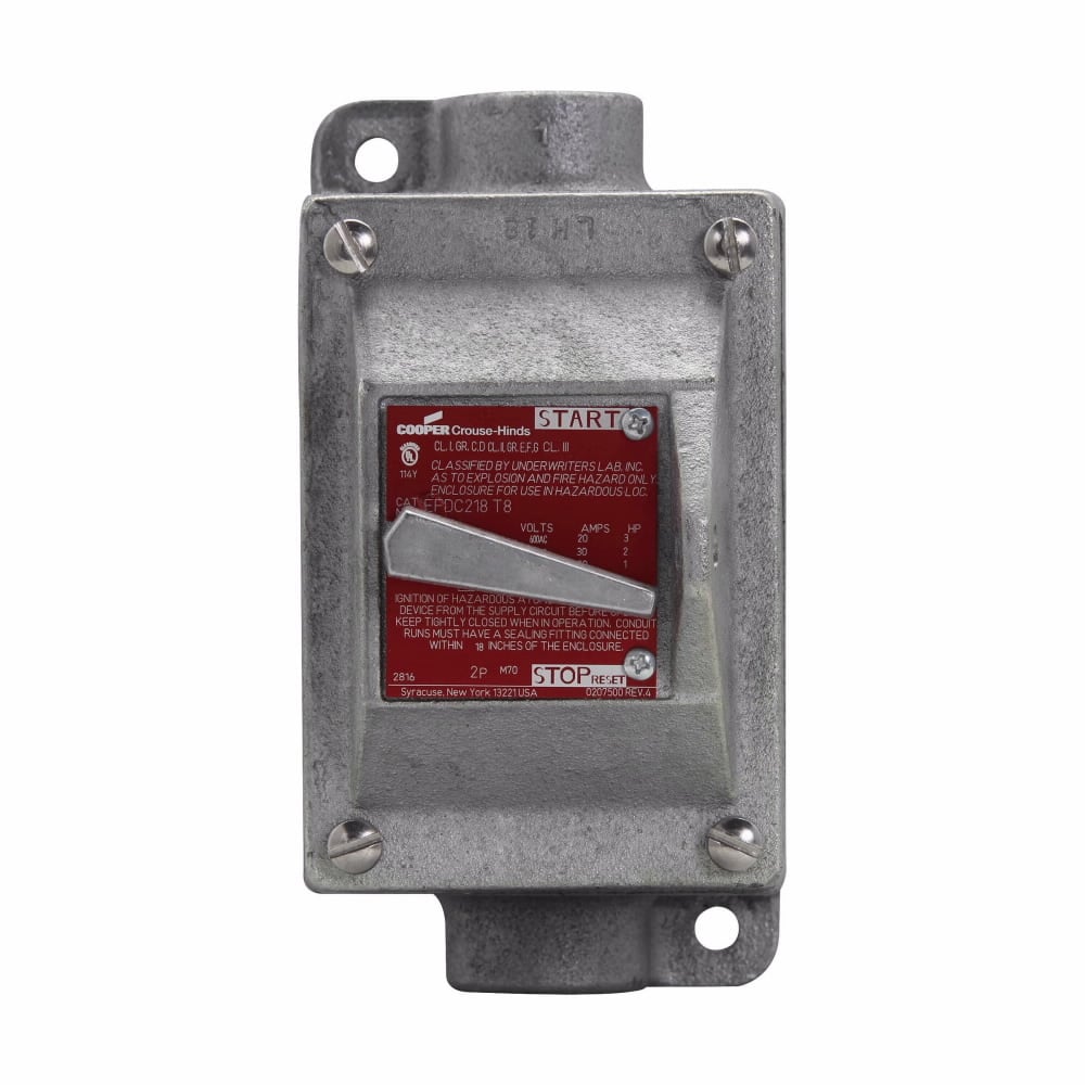 EFDC2419 1-Gang Explosionproof Circuit Breaker With Switch, 240/600 VAC, 20/30 A, 3 Poles, Thermal Magnetic Trip