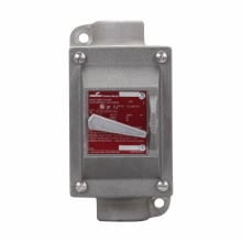 EFDC3593 1-Gang Explosionproof Factory Sealed Front Operated Circuit Breaker With Switch, 120/277 VAC, 30 A, 2 Poles, Thermal Magnetic Trip