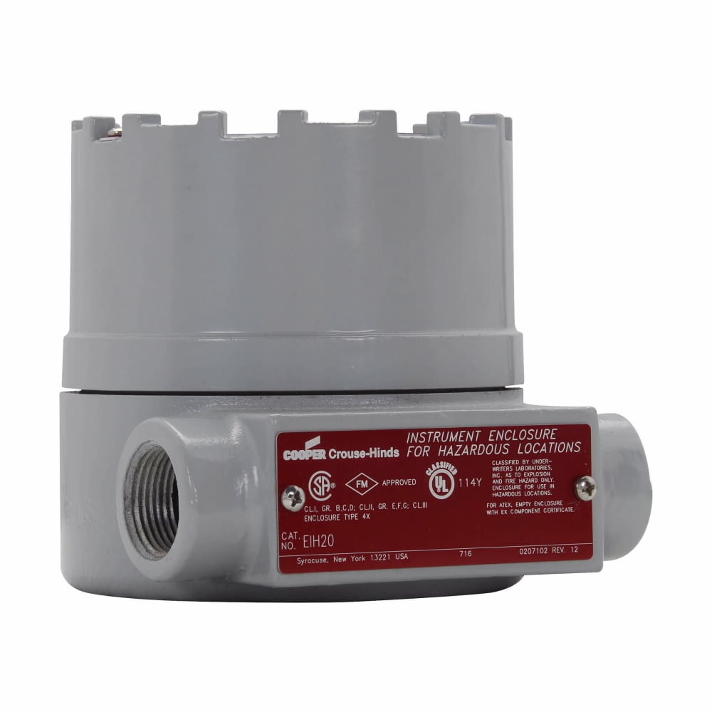 EIH20 MF Instrument Enclosure, 5 in L x 5-1/4 in W x 4.54 in H, NEMA 3/4/4X/7B/7C/7D/9E/9F/9G, Copper-Free Aluminum
