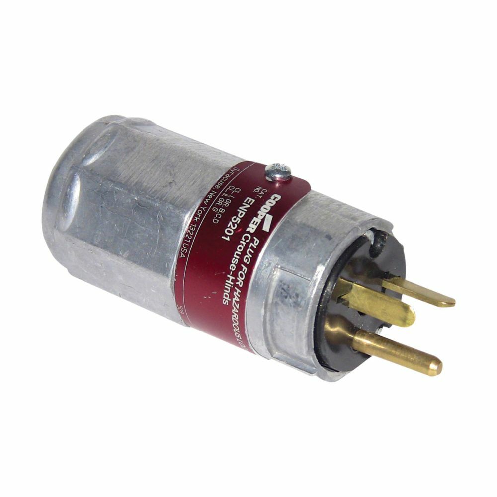 ENP5151 Arktite Grounding Style 1 Explosionproof Watertight Reverse Interior Pin and Sleeve Plug, 600 VAC, 250 VDC, 15 A, 3 Poles, 4 Wires