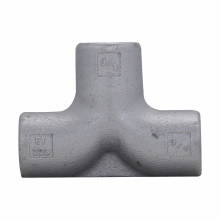 ET328 Condulet ET Series Short Radius Service Entrance Tee, T Body, 1 x 3/4 x 3/4 in Hub, Feraloy Iron Alloy