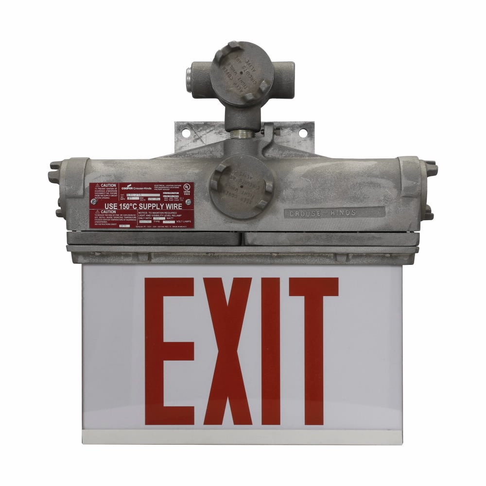 EXL21A 1-Face Explosionproof Exit Sign, Incandescent Lamp, 120 VAC, EXIT Legend