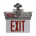 Eaton Crouse-Hinds series EXL exit sign, Single face, Incandescent, Red letter color, Horizontal lettering, T10 light type, Copper-free aluminum, Wall mount, 2-lamp, Factory sealed, 3/4" trade size, 120 Vac, 60W